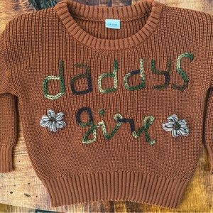 18-24M girls knit sweater hand embroidered Daddy’s Girl